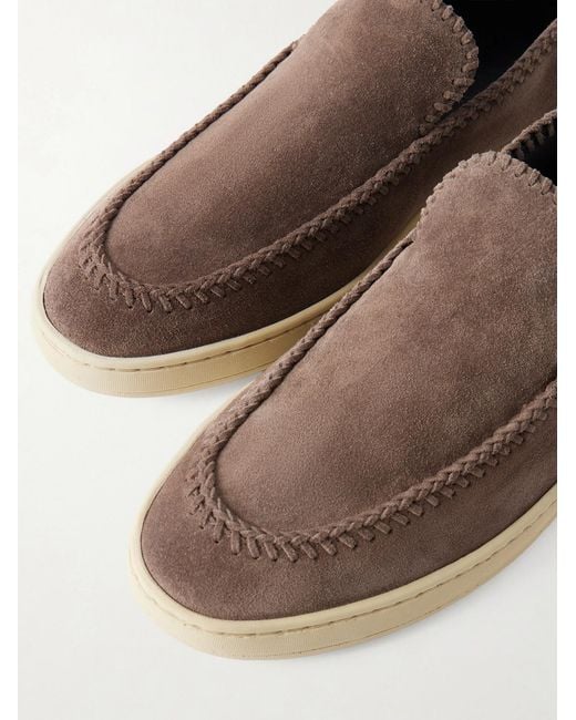 Officine Creative Brown Herbie Suede Loafers for men