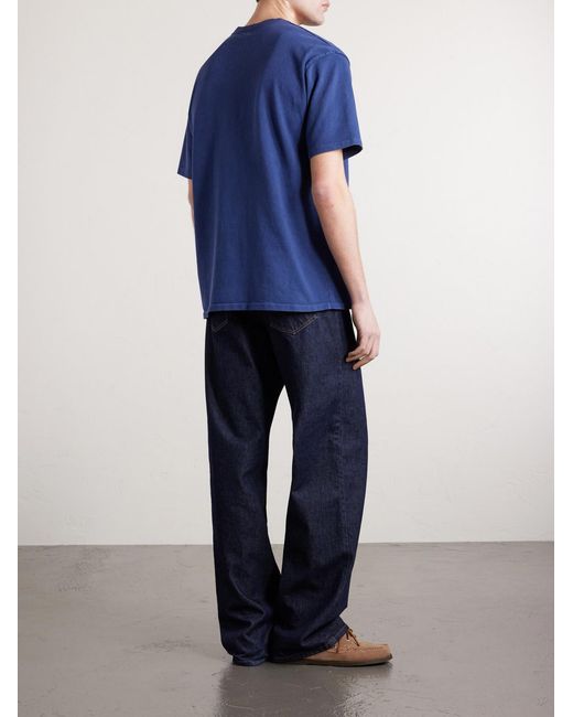 A.PRESSE Blue Vintage Cotton-Jersey T-Shirt for men