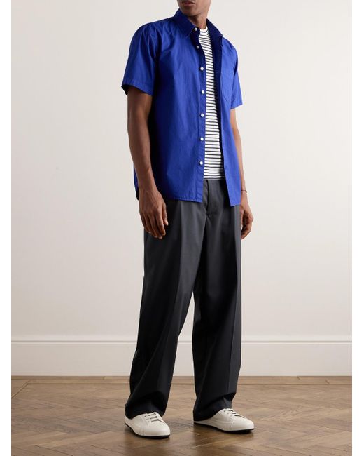 Alex Mill Blue Jo Garment-dyed Cotton-poplin Shirt for men