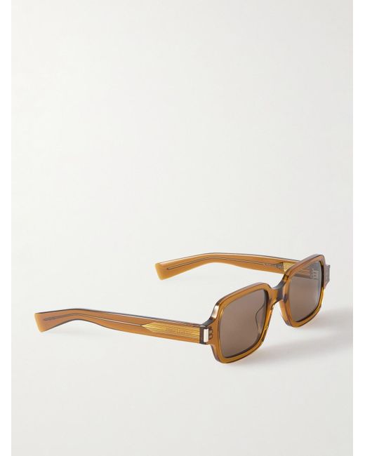 Saint Laurent Brown Rectangular-frame Acetate Sunglasses for men
