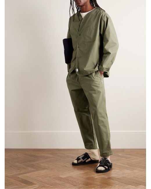 (w)taps Green 03 Straight-leg Cotton-ripstop Drawstring Trousers for men