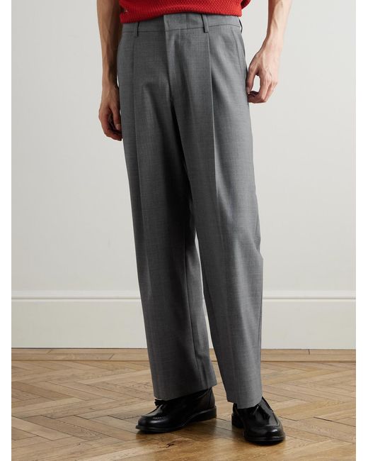 NN07 Gray Kay 10037 Wide-Leg Pleated Woven Trousers for men