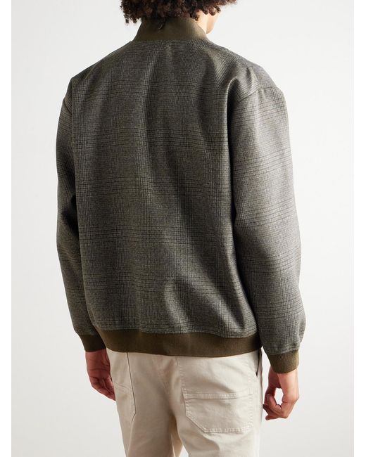 Barena Gray Virgin Wool-Blend Jersey Varsity Jacket for men
