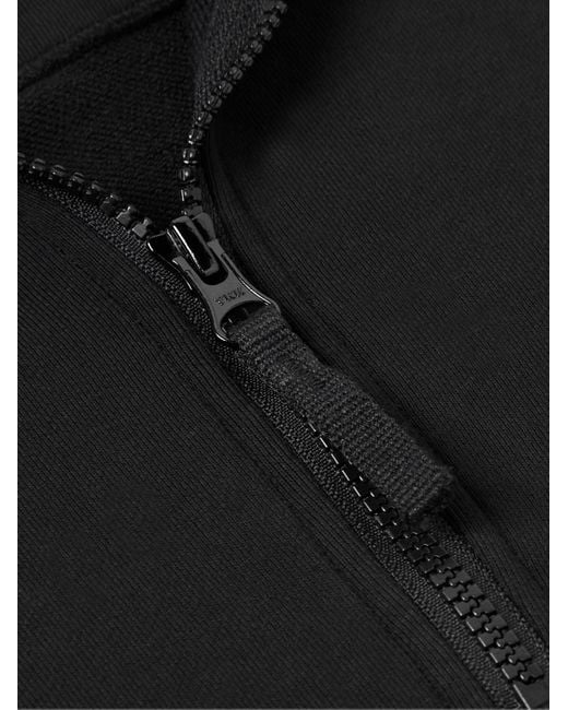 Stone Island Sweatshirt aus Baumwoll-Jersey mit Logoapplikation und kurzem Reißverschluss in Stückfärbung in Black für Herren
