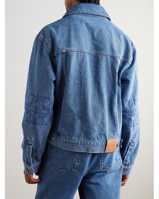 Loewe Blue Anagram Embroidered Denim Jacket for men