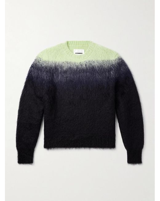 Dégradé Brushed Mohair-Blend Sweater di Jil Sander in Blue da Uomo