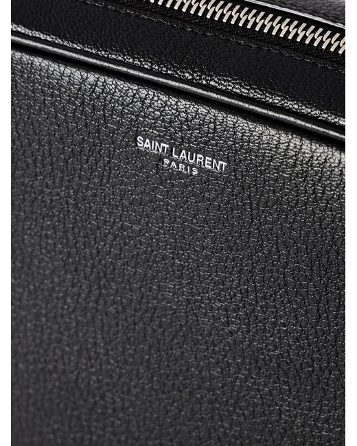 Saint Laurent Black Small Full-grain Leather Messenger Bag for men