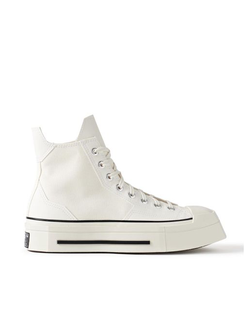 Converse White Chuck 70 De Luxe Leather And Canvas Platform High-top Sneakers for men