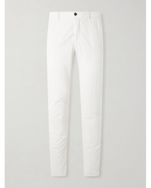Slowear White Straight-leg Cotton-corduroy Trousers for men
