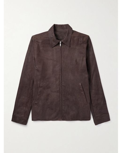 Rick Owens Brown Brad Suede Jacket for men