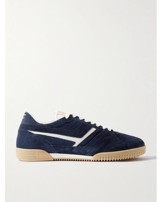 Tom Ford Blue Jackson Suede Sneakers for men