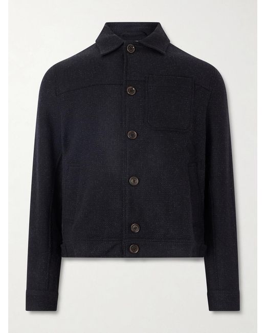 Oliver Spencer Black Buffalo Wool-Blend Jacket for men