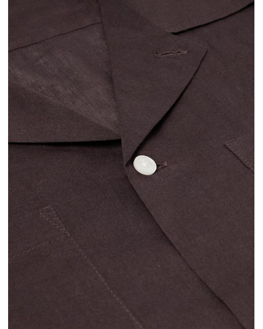 Camp-Collar Cotton-Voile Shirt di Bode in Brown da Uomo