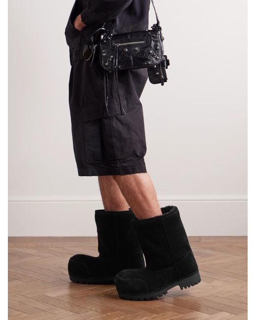 Balenciaga Black Alaska Shearling Boots for men