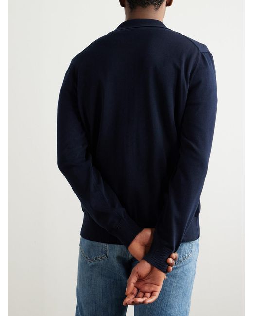 Piacenza 1733 Blue Pointelle-Knit Cotton Shirt for men