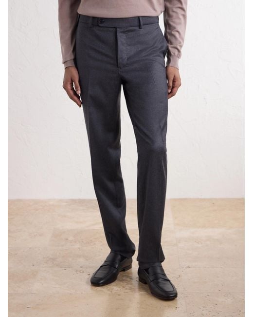 Slowear Gray Straight-Leg Wool-Blend Trousers for men