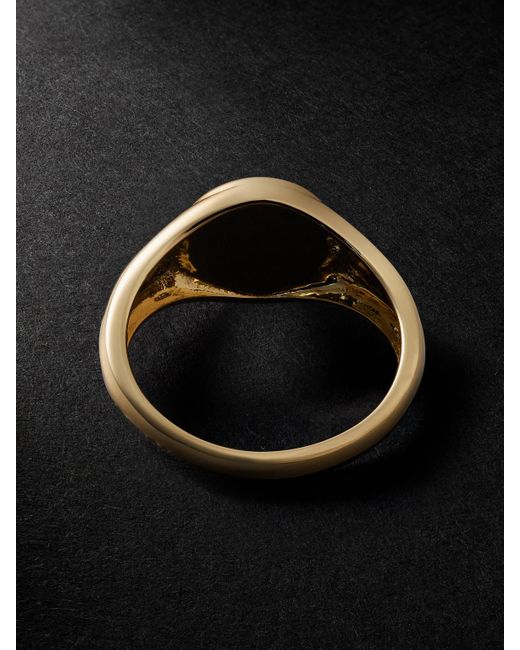 Mateo Black Gold Malachite Signet Ring for men