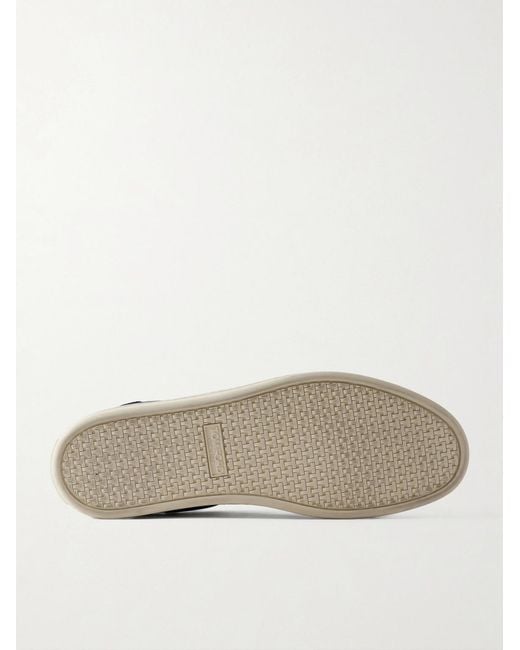 Tom Ford Blue Warwick Perforated Suede Sneakers for men