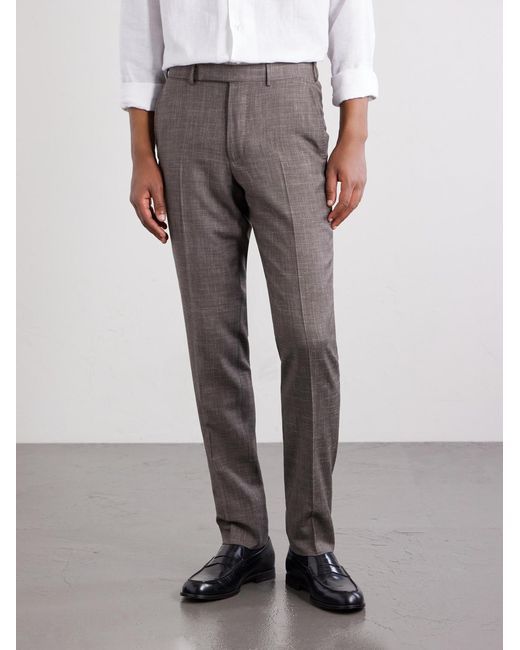 Zegna Gray Straight-leg Price Of Wales Checked Wool for men