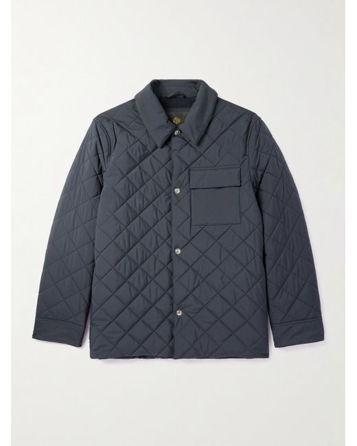 Loro Piana Blue Ampay Quilted Shell Shirt Jacket for men