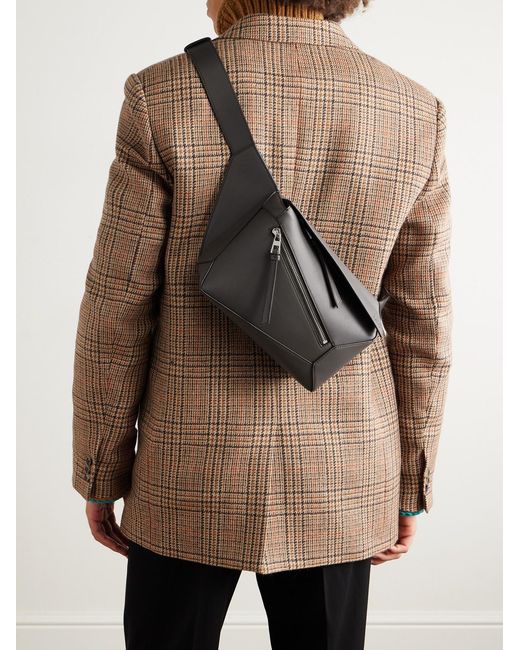 Loewe Black Puzzle Edge Small Leather Belt Bag for men