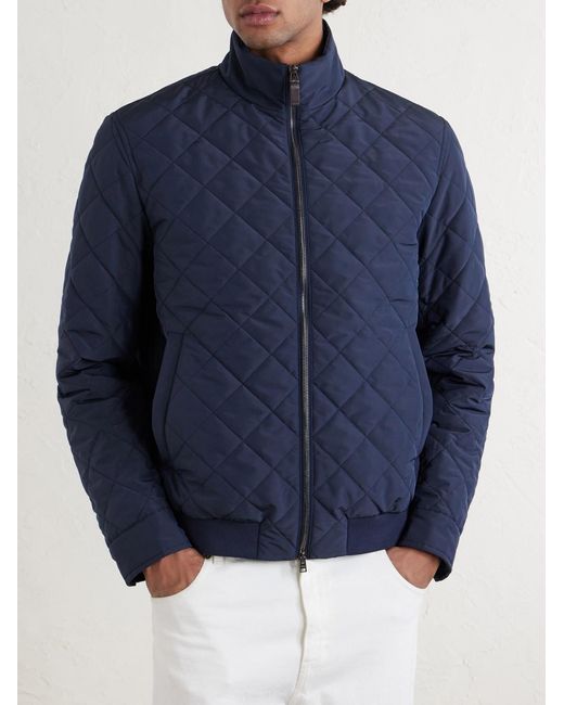 Herno Blue Quilted Shell Jacket for men