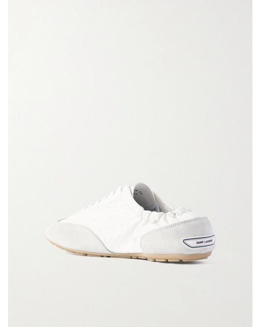 Saint Laurent Natural Lewis Suede And Full-Grain Leather Sneakers for men