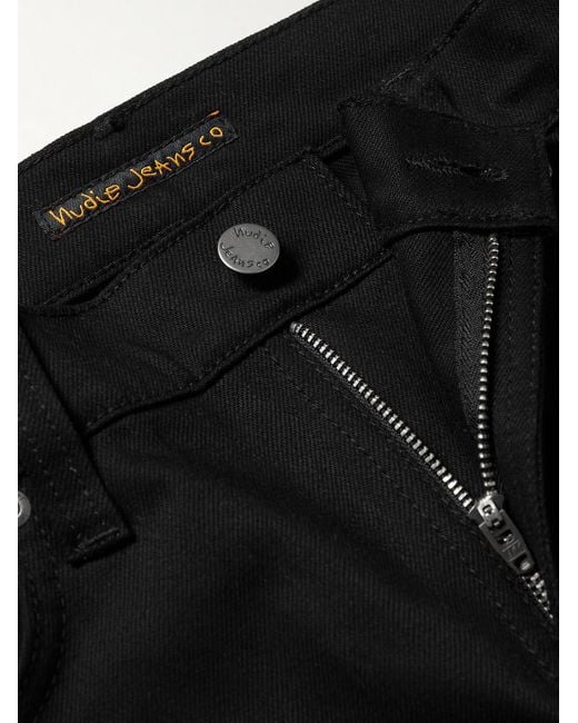 Nudie Jeans Black Steady Eddie Ii Slim-Fit Tapered Organic Jeans for men
