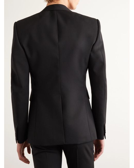 Alexander McQueen Black Slim-fit Wool-gabardine Blazer for men