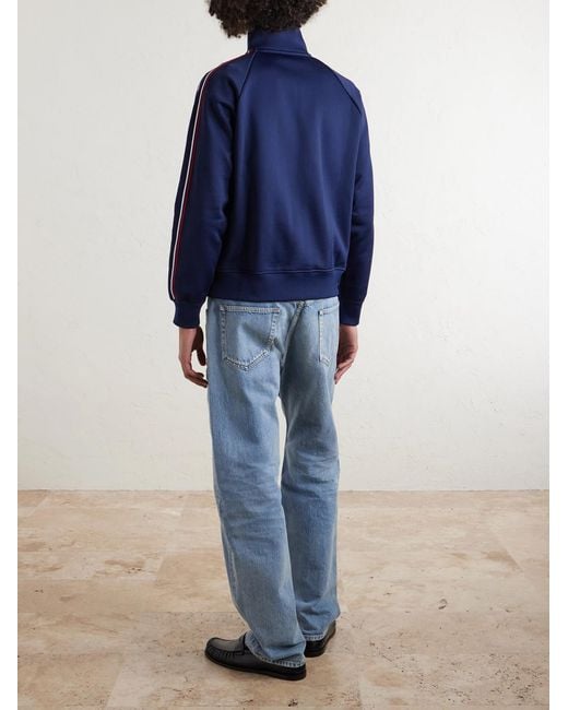 Saint Laurent Blue Striped Cotton-blend Jersey Track Jacket for men