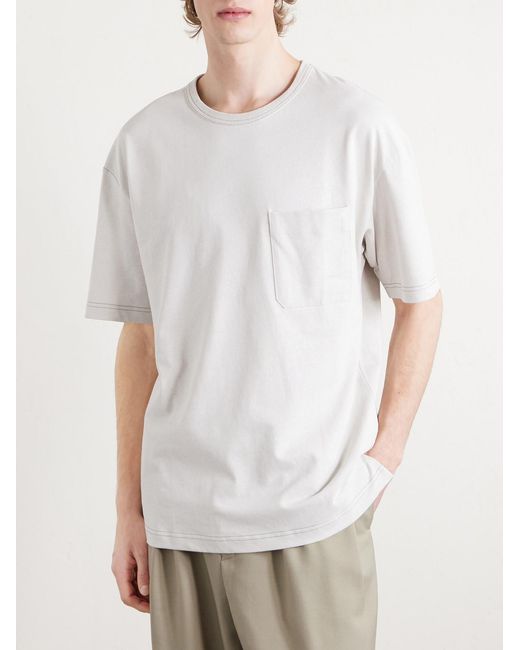 Lemaire White Cotton And Linen-Blend Jersey T-Shirt for men