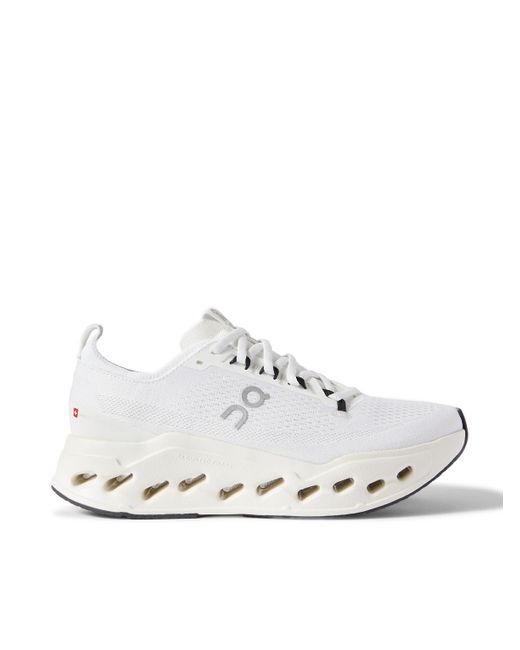 On Shoes White Cloudsurfer Max Rubber-Trimmed Mesh Sneakers for men
