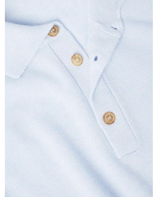 Ghiaia Blue Cashmere Polo Shirt for men