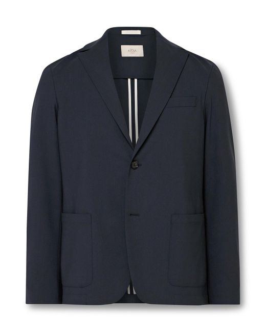Altea Blue Unstructured Virgin Wool-blend Blazer for men