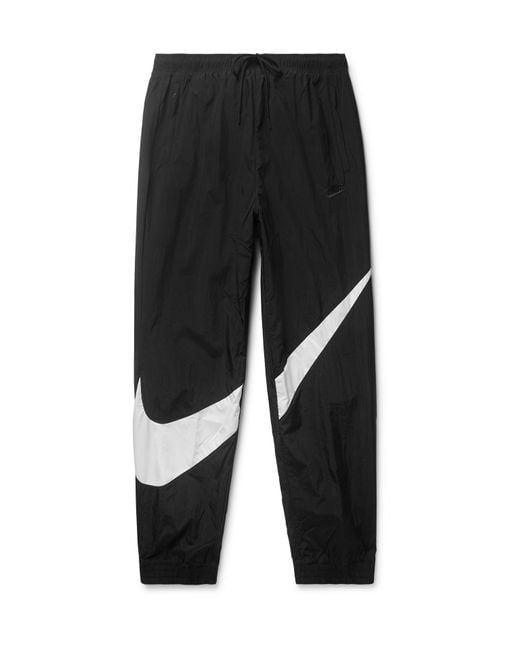 Nike Black Tapered Logo-print Nylon Track Pants for men