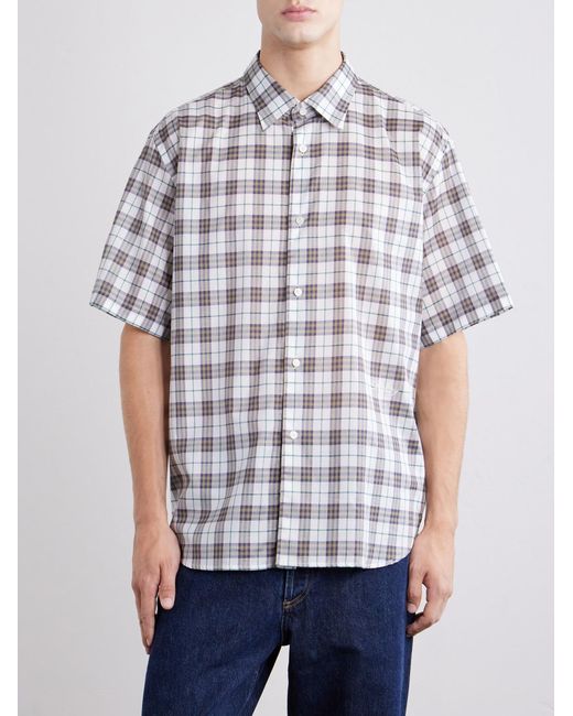 Burberry Gray Radmar Checked Cotton Shirt for men