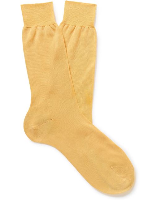 Anderson & Sheppard Yellow Cotton Socks for men