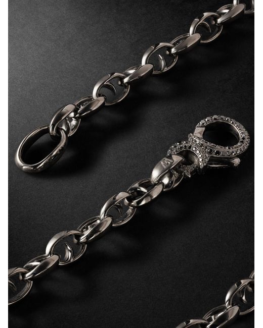 Stephen Webster Black Rhodium-plated Diamond Necklace for men