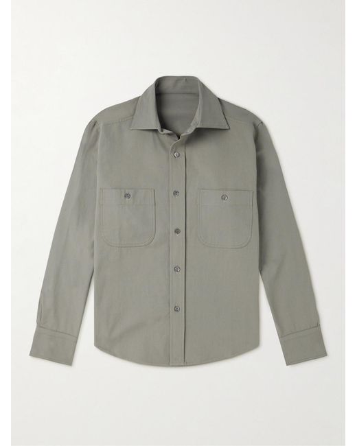STÒFFA Gray Cotton-Canvas Shirt for men