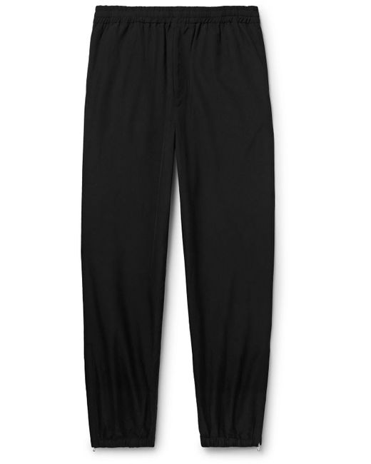 Auralee Black Tapered Super 120s Crinkled Wool-poplin Trousers for men