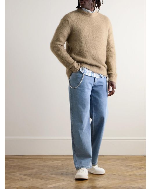 Acne Natural Brushed-Knit Sweater for men