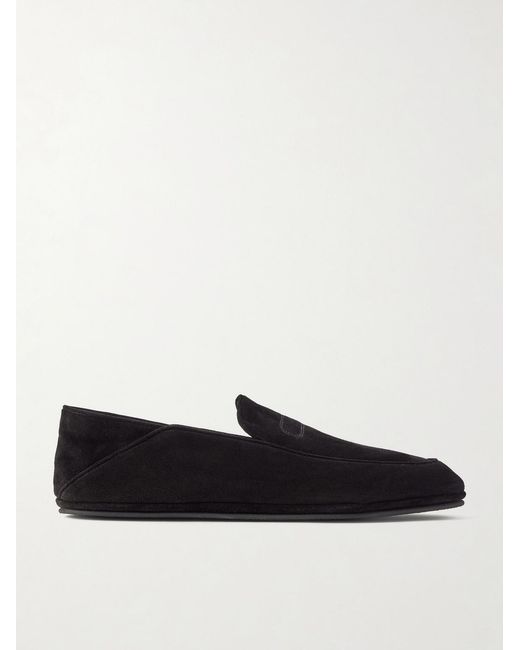 John Lobb White Kingston Ii Collapsible-Heel Suede Loafers for men