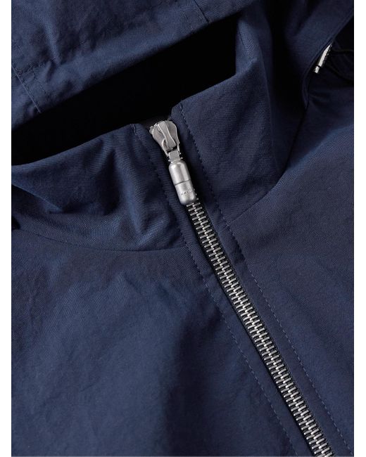 Rhude Blue Logo-appliquéd Printed Nylon Hooded Track Jacket for men