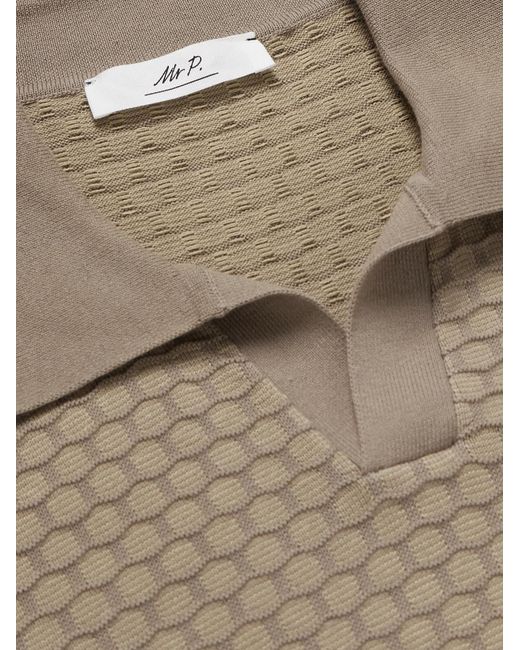 Mr P. Natural Honeycomb-Knit Cotton Polo Shirt for men