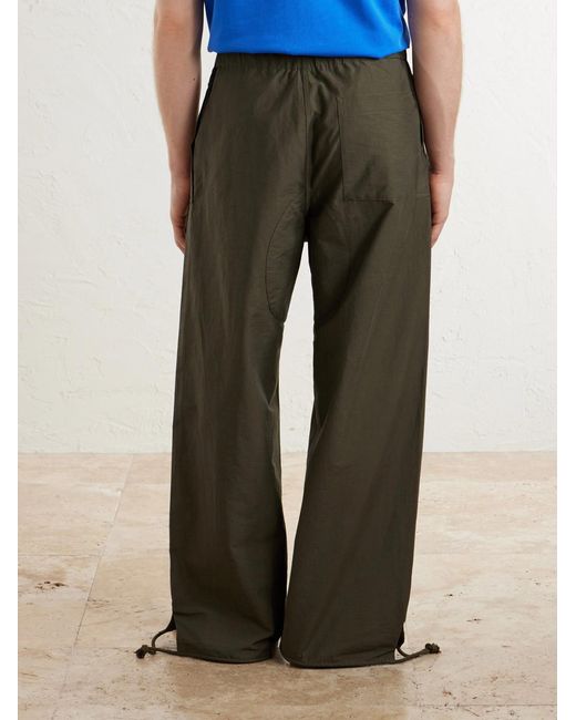 J.W. Anderson Green Wide-Leg Cotton-Blend Canvas Parachute Trousers for men