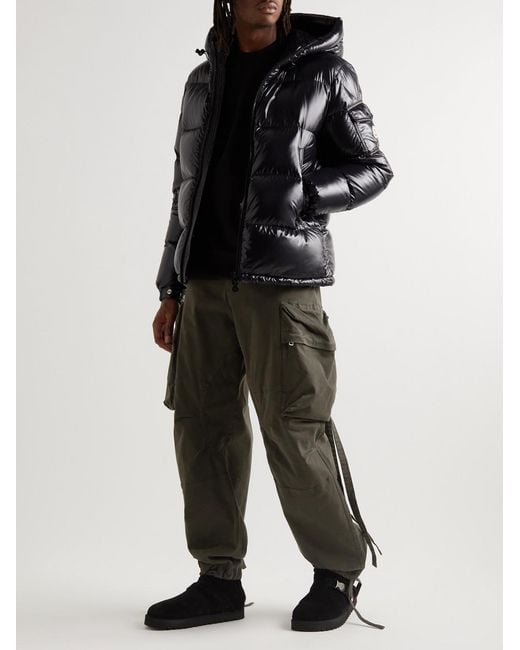Moncler Green Wide-Leg Stretch-Cotton Cargo Trousers for men