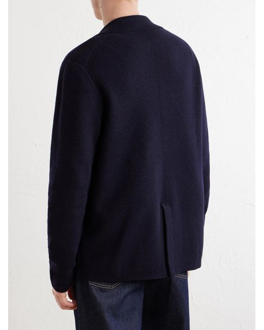 Paul Smith Blue Knitted Merino Wool Blazer for men