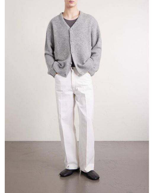 The Elder Statesman Gray Isla Baby Alpaca-Blend Cardigan for men