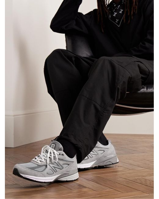 Sneakers in mesh e camoscio 990v4 di New Balance in Gray da Uomo
