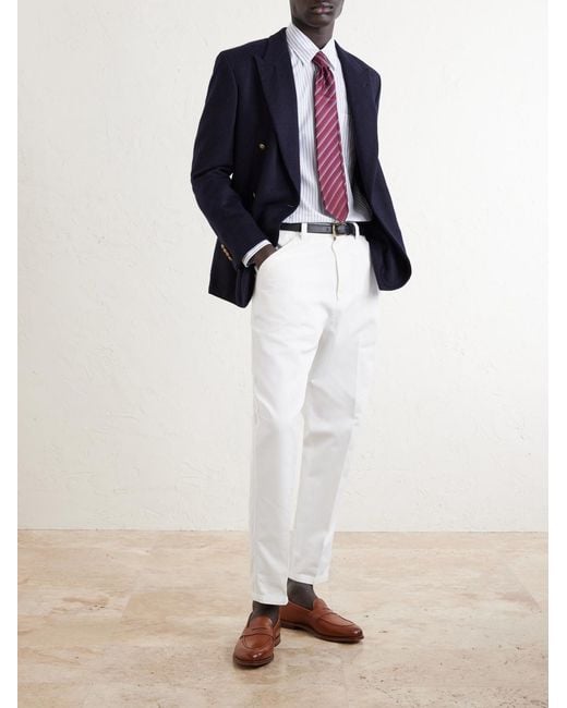 Dunhill White Striped Cotton Shirt for men